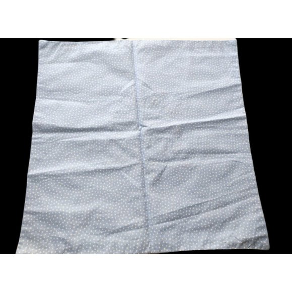 Handmade Embroidered Peacock Pillow Cover Cotton 16 x 16 Square Blue Polka Dot - Picture 3 of 5